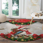 Personalised Kookaburra Australia Christmas Round Carpet Kooka-la-la-la-la Xmas Bows