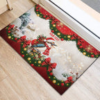Personalised Kookaburra Australia Christmas Rubber Doormat Kooka-la-la-la-la Xmas Bows