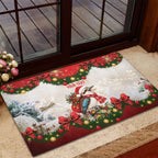 Personalised Kookaburra Australia Christmas Rubber Doormat Kooka-la-la-la-la Xmas Bows