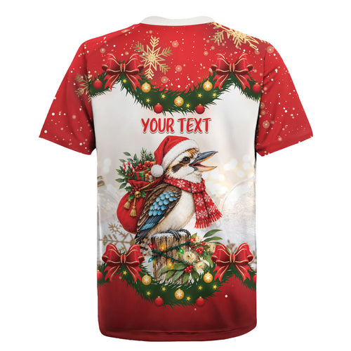 Personalised Kookaburra Australia Christmas Rugby Jersey Kooka-la-la-la-la Xmas Bows