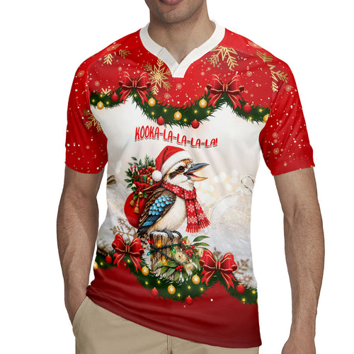 Personalised Kookaburra Australia Christmas Rugby Jersey Kooka-la-la-la-la Xmas Bows