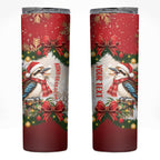 Personalised Kookaburra Australia Christmas Skinny Tumbler Kooka-la-la-la-la Xmas Bows