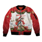 Personalised Kookaburra Australia Christmas Sleeve Zip Bomber Jacket Kooka-la-la-la-la Xmas Bows