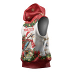 Personalised Kookaburra Australia Christmas Sleeveless Hoodie Kooka-la-la-la-la Xmas Bows