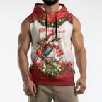 Personalised Kookaburra Australia Christmas Sleeveless Hoodie Kooka-la-la-la-la Xmas Bows