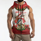 Personalised Kookaburra Australia Christmas Sleeveless Zip Hoodie Kooka-la-la-la-la Xmas Bows
