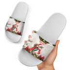 Personalised Kookaburra Australia Christmas Slide Sandals Kooka-la-la-la-la Xmas Bows
