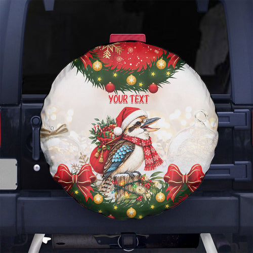 Personalised Kookaburra Australia Christmas Spare Tire Cover Kooka-la-la-la-la Xmas Bows