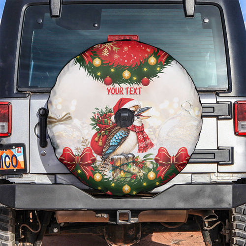 Personalised Kookaburra Australia Christmas Spare Tire Cover Kooka-la-la-la-la Xmas Bows