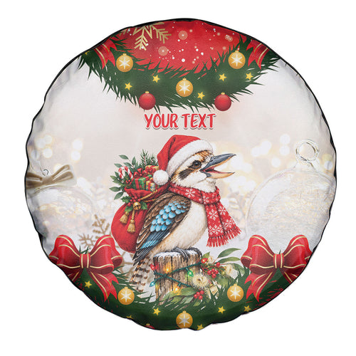 Personalised Kookaburra Australia Christmas Spare Tire Cover Kooka-la-la-la-la Xmas Bows