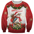Personalised Kookaburra Australia Christmas Sweatshirt Kooka-la-la-la-la Xmas Bows