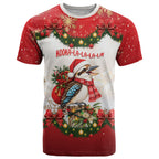 Personalised Kookaburra Australia Christmas T Shirt Kooka-la-la-la-la Xmas Bows