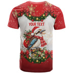 Personalised Kookaburra Australia Christmas T Shirt Kooka-la-la-la-la Xmas Bows