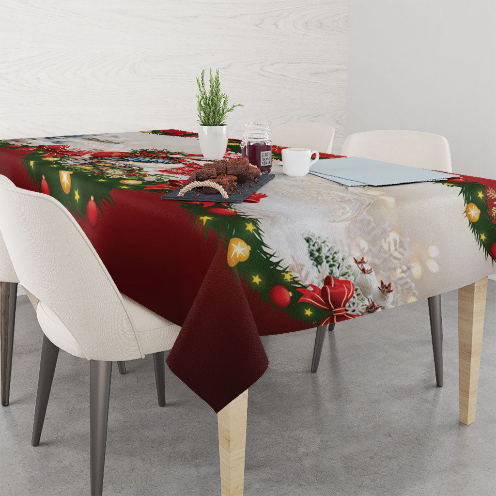 Personalised Kookaburra Australia Christmas Tablecloth Kooka-la-la-la-la Xmas Bows