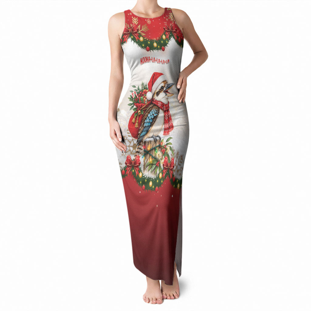 Personalised Kookaburra Australia Christmas Tank Maxi Dress Kooka-la-la-la-la Xmas Bows