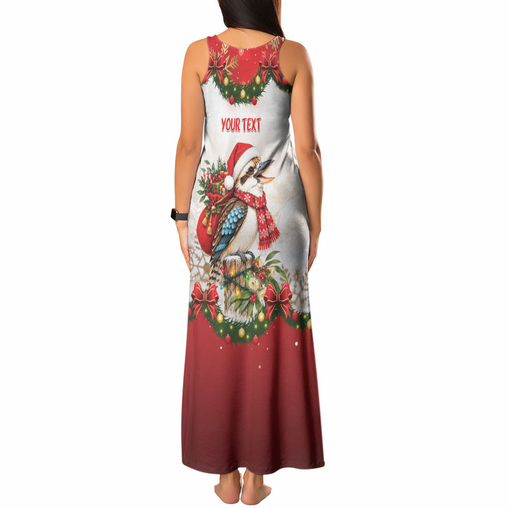Personalised Kookaburra Australia Christmas Tank Maxi Dress Kooka-la-la-la-la Xmas Bows