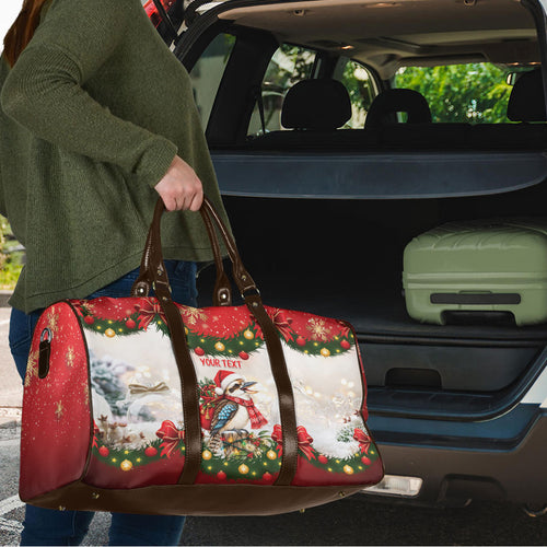 Personalised Kookaburra Australia Christmas Travel Bag Kooka-la-la-la-la Xmas Bows