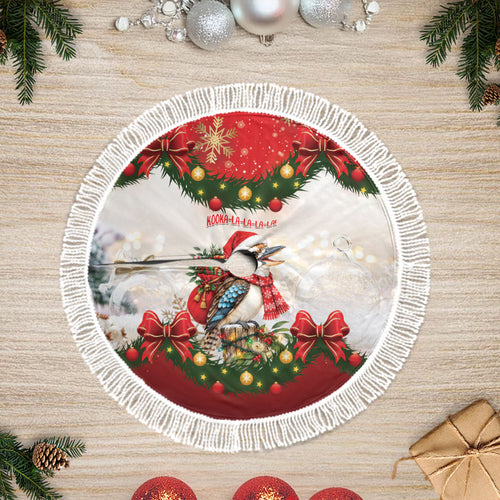 Kookaburra Australia Christmas Tree Skirt Kooka-la-la-la-la Xmas Bows