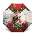 Personalised Kookaburra Australia Christmas Umbrella Kooka-la-la-la-la Xmas Bows