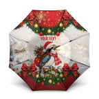 Personalised Kookaburra Australia Christmas Umbrella Kooka-la-la-la-la Xmas Bows