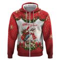 Personalised Kookaburra Australia Christmas Zip Hoodie Kooka-la-la-la-la Xmas Bows