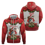 Personalised Kookaburra Australia Christmas Zip Hoodie Kooka-la-la-la-la Xmas Bows