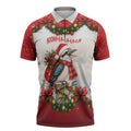 Personalised Kookaburra Australia Christmas Zipper Polo Shirt Kooka-la-la-la-la Xmas Bows