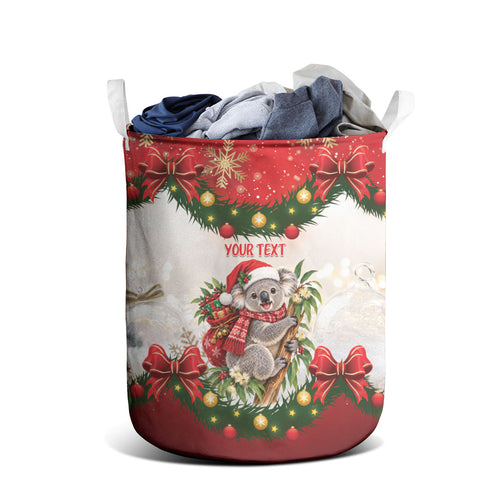 Personalised Koala Australia Christmas Laundry Basket Koa-la-la-la-la Xmas Bows