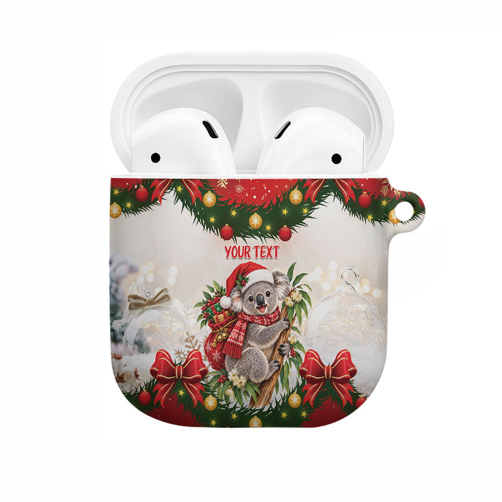 Personalised Koala Australia Christmas AirPods Case Koa-la-la-la-la Xmas Bows