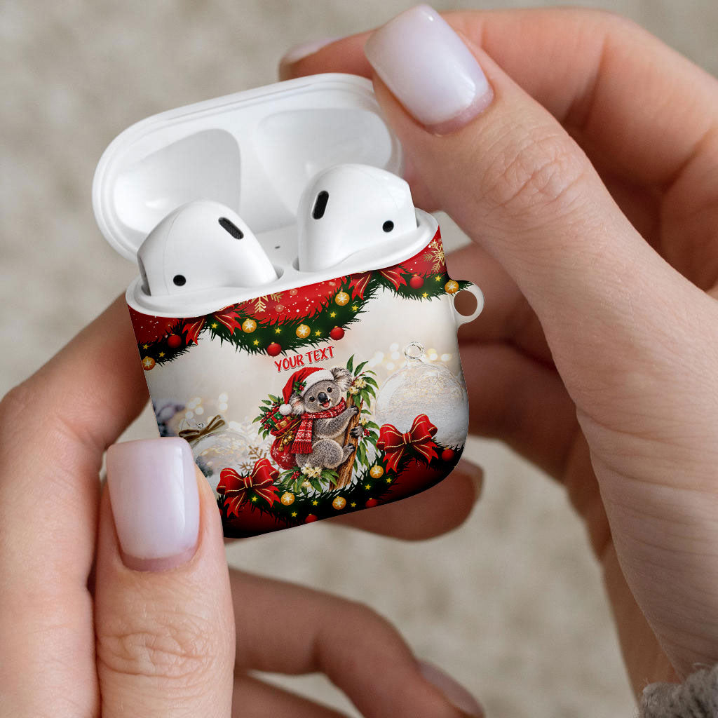Personalised Koala Australia Christmas AirPods Case Koa-la-la-la-la Xmas Bows