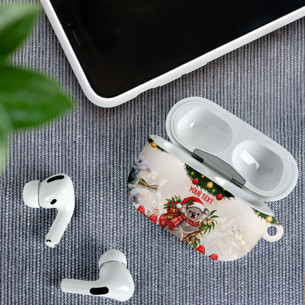 Personalised Koala Australia Christmas AirPods Case Koa-la-la-la-la Xmas Bows