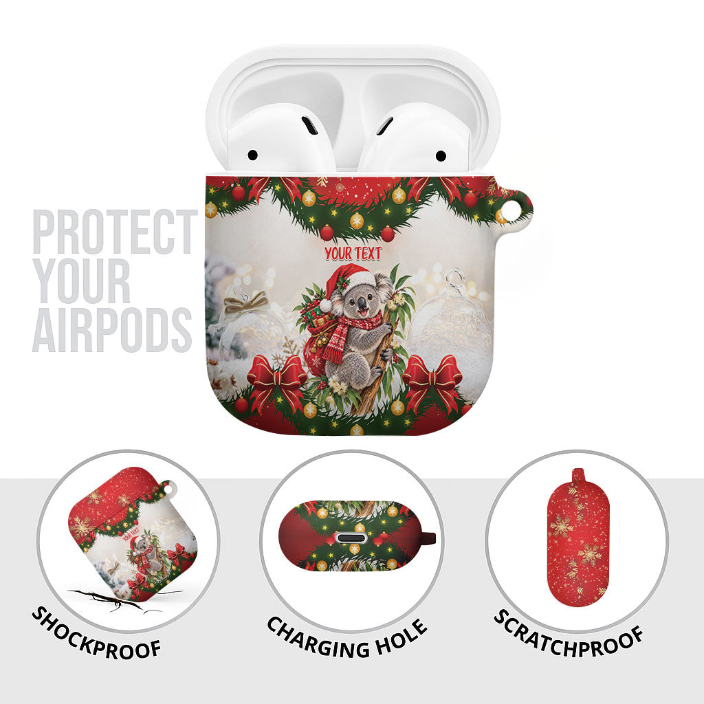 Personalised Koala Australia Christmas AirPods Case Koa-la-la-la-la Xmas Bows