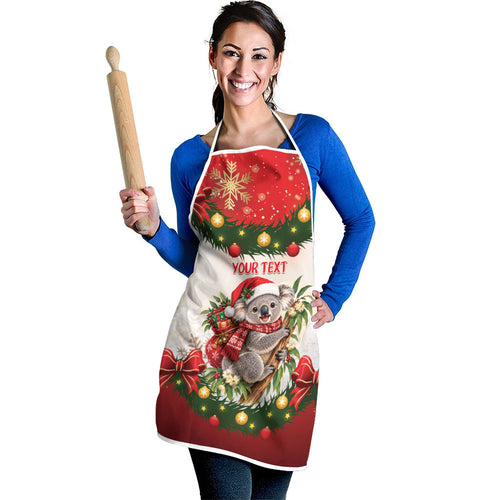 Personalised Koala Australia Christmas Apron Koa-la-la-la-la Xmas Bows