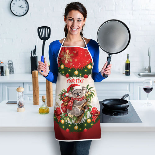 Personalised Koala Australia Christmas Apron Koa-la-la-la-la Xmas Bows