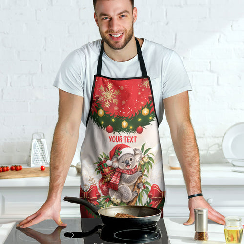 Personalised Koala Australia Christmas Apron Koa-la-la-la-la Xmas Bows