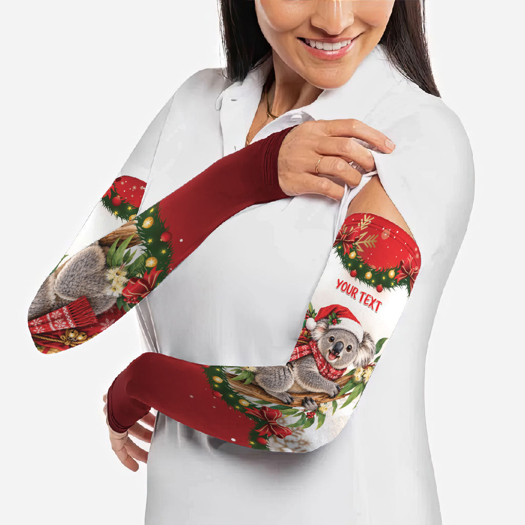 Personalised Koala Australia Christmas Arm Sleeves Koa-la-la-la-la Xmas Bows