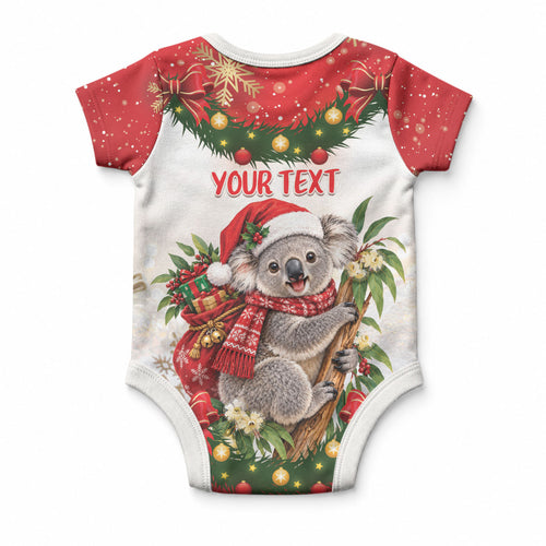 Personalised Koala Australia Christmas Baby Onesie Koa-la-la-la-la Xmas Bows