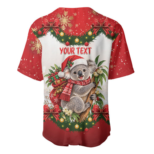 Personalised Koala Australia Christmas Baseball Jersey Koa-la-la-la-la Xmas Bows