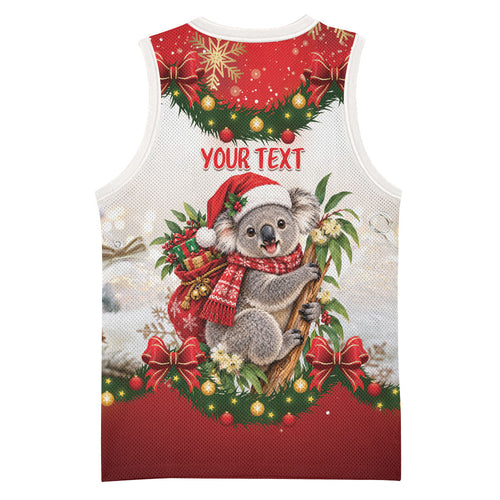 Personalised Koala Australia Christmas Basketball Jersey Koa-la-la-la-la Xmas Bows