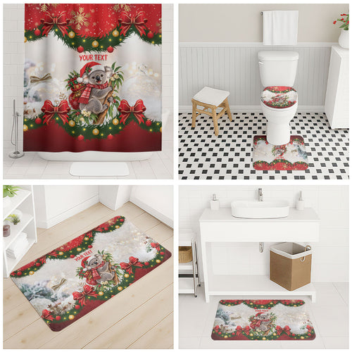 Personalised Koala Australia Christmas Bathroom Set Koa-la-la-la-la Xmas Bows