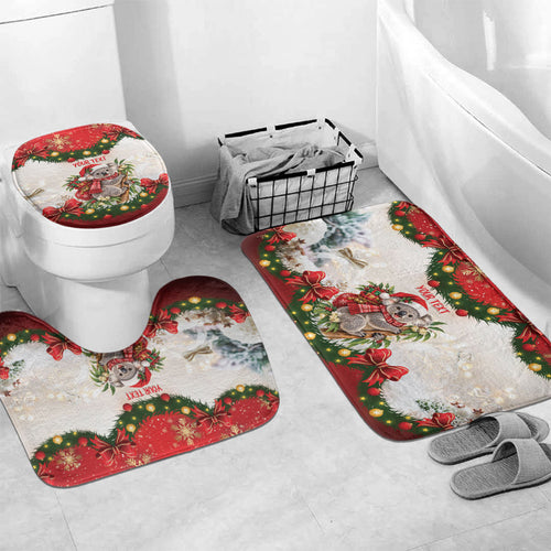 Personalised Koala Australia Christmas Bathroom Set Koa-la-la-la-la Xmas Bows