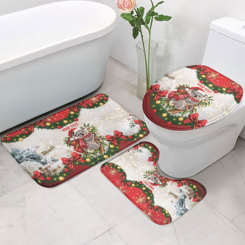 Personalised Koala Australia Christmas Bathroom Set Koa-la-la-la-la Xmas Bows