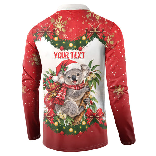 Personalised Koala Australia Christmas Button Sweatshirt Koa-la-la-la-la Xmas Bows