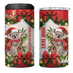 Personalised Koala Australia Christmas 4 in 1 Can Cooler Tumbler Koa-la-la-la-la Xmas Bows