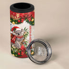 Personalised Koala Australia Christmas 4 in 1 Can Cooler Tumbler Koa-la-la-la-la Xmas Bows