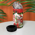 Personalised Koala Australia Christmas 4 in 1 Can Cooler Tumbler Koa-la-la-la-la Xmas Bows