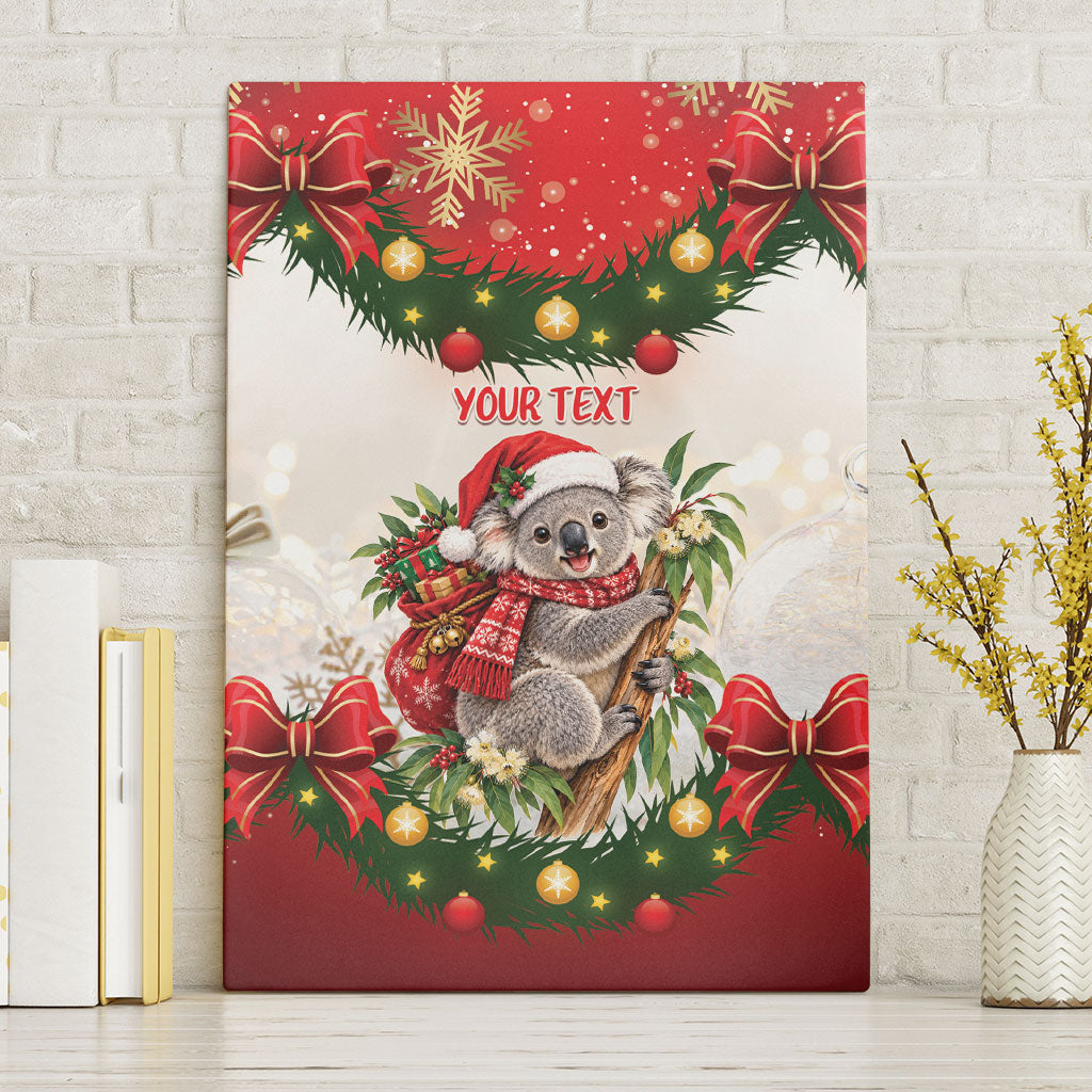 Personalised Koala Australia Christmas Canvas Wall Art Koa-la-la-la-la Xmas Bows