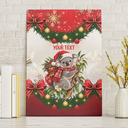 Personalised Koala Australia Christmas Canvas Wall Art Koa-la-la-la-la Xmas Bows