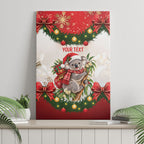 Personalised Koala Australia Christmas Canvas Wall Art Koa-la-la-la-la Xmas Bows