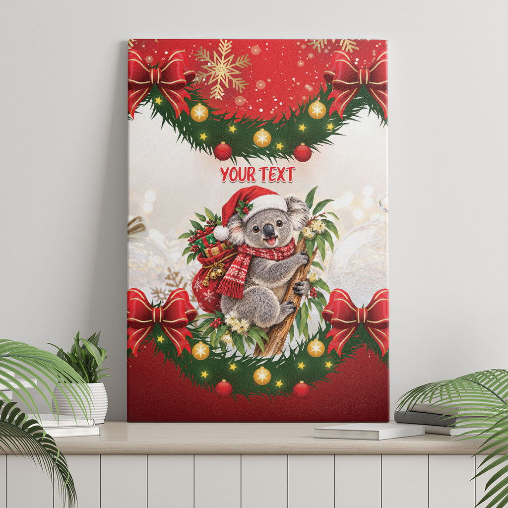 Personalised Koala Australia Christmas Canvas Wall Art Koa-la-la-la-la Xmas Bows